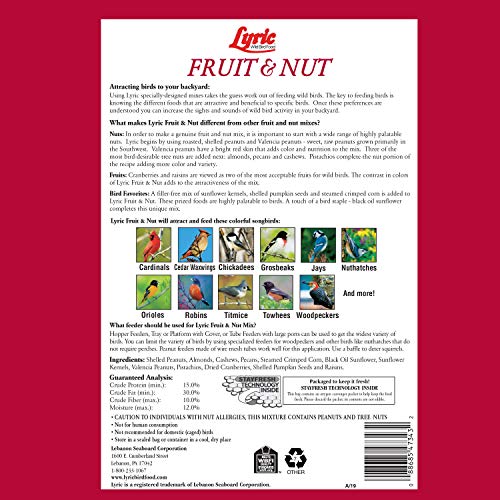 Lyric Fruit and Nut Wild Bird Seed - High Energy Wild Bird Food Mix - Attracts Woodpeckers, Chickadees & Other - view 3