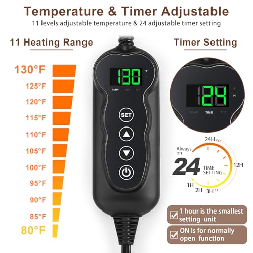MIXJOY Heated Cat Bed, 11 Adjustable Temperature Cat Heating Pad Indoor with Timer, Pet Heating Pads for Cats  - view 4