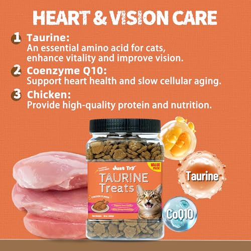 Just Try 16 OZ Taurine Treats with Coenzyme Q10 for Cats - Coq10 & Taurine for Cat to Support Feline Heart Hea - view 3