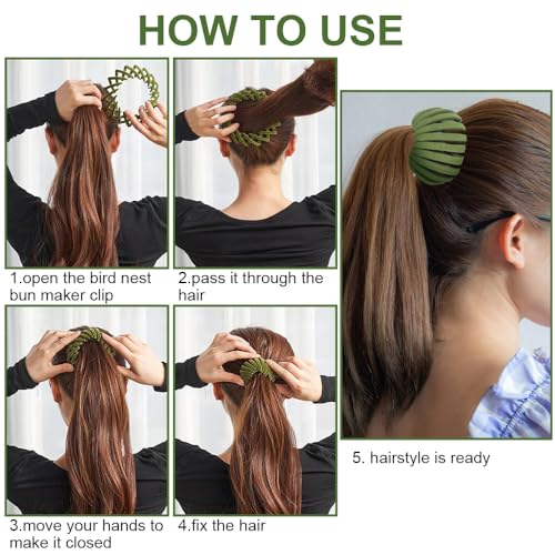 Bird Nest Magic Hair Clip - Expandable Hair Bun Maker Hair Accessories for Women Ponytail Holder Hair Bun Clip - view 3