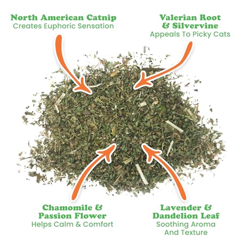 Meowijuana Catnibas Catnip Pawty Mix Jar | Premium Cat Nip for Cats with Silvervine, Passion Flower, Chamomile - view 3