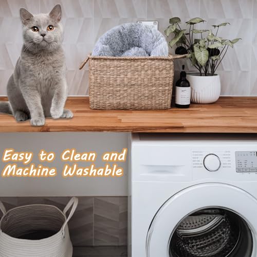 Dog Bed for Small Medium Large Dogs Cats, 20 inch Calming Washable-Round Cozy Soft Pet Bed for Puppy and Kitte - view 4