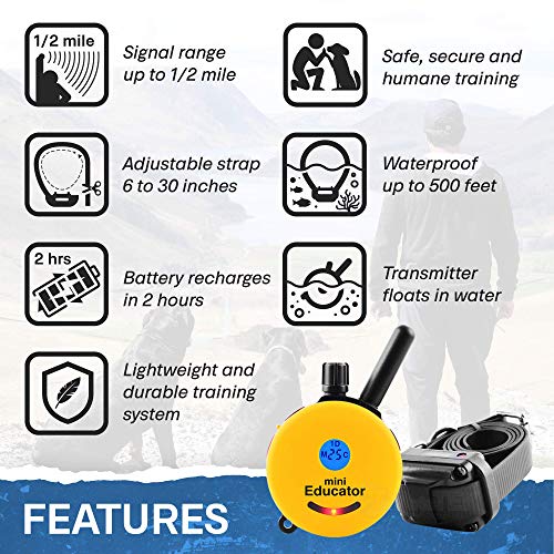 Educator ET-300 Mini E Collar for Dog Training with Remote - 1/2 Mile Range, Waterproof, 100 Blunt Stimulation - view 4