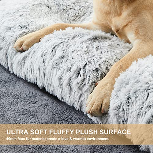 BFPETHOME Dog Beds for Large Dogs, Plush Dog Crate Bed Fluffy Cozy Kennel Pad for Sleeping &Ease Anxiety, Wash - view 4