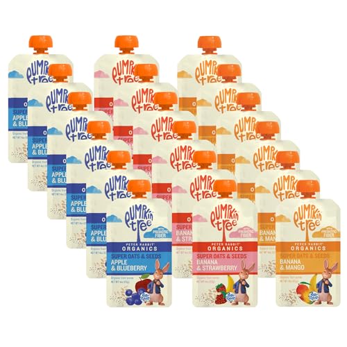 Pumpkin Tree Peter Rabbit Organics Super Oats & Seeds Variety Pack - Squeezable Snack Pouches, 4 oz. (Pack of  - view 2