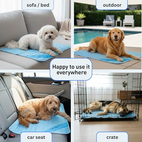 INSPECTOR TAIL Dog Cooling Mat, Indoor & Outdoor, Large Self Cooling Pad | No Freeze Needed, Breathable, Washa - view 6