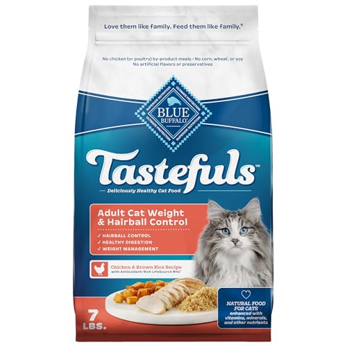 Blue Buffalo Tastefuls Adult Dry Cat Food for Weight Management & Hairball Control, Made in the USA with Natur - view 2