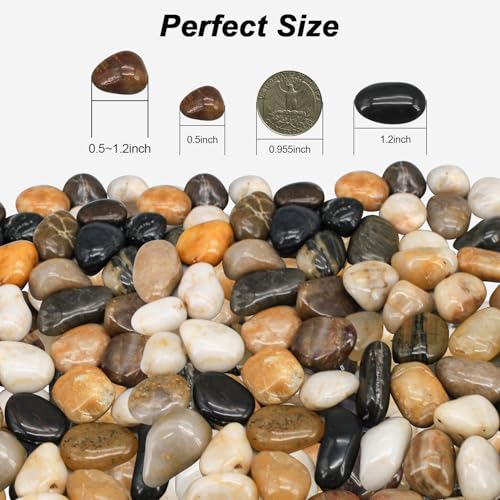 Succulent Rocks,Virekm River Rocks, Decorative Ornamental Pebbles Garden Landscaping Stones Gravel Filler for  - view 3