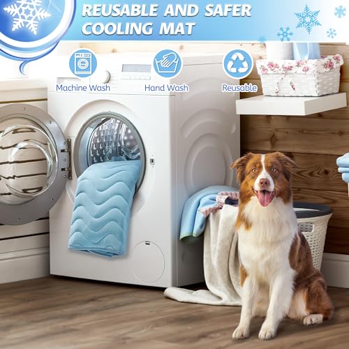 Dog Cooling Mat for Large Dogs, 40"x28" Breathable Self Cooling Crate Mat for Dogs & Cats, Portable Washable P - view 6