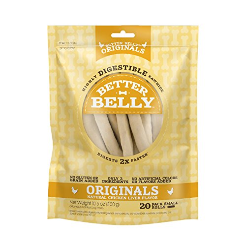 Better Belly Originals Natural Chicken Liver Flavor Small Rolls 20 Count, Highly Digestible Rawhide - view 2