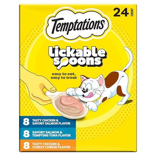 Temptations Lickable Spoons, Soft Lickable Cat Treats, Adult Wet Cat Treats, Variety Pack, 24 Spoons - view 2