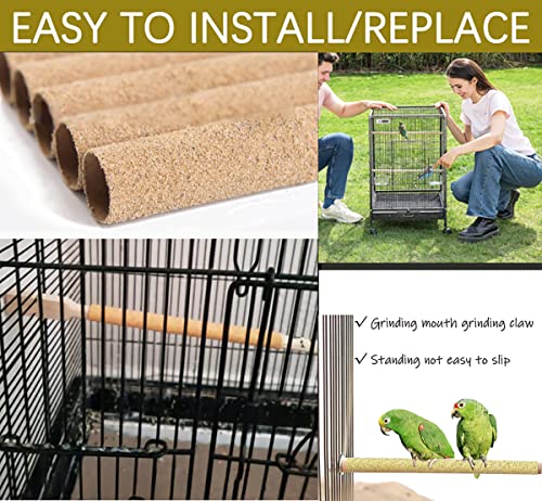 20Pcs Sand Perch Covers for Bird - Bird Perchs Covers 7.5" Long x 3/8" Diameter Bird perches for Parakeets, Lo - view 5