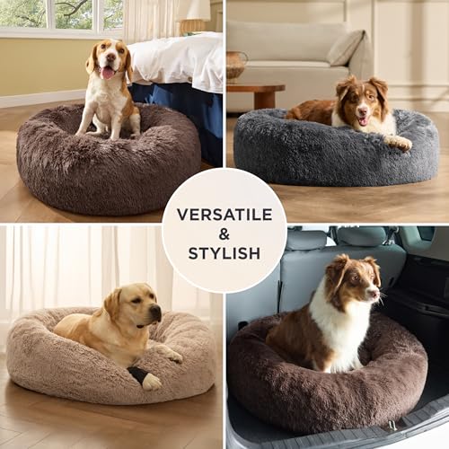 Bedsure SupportMax™ Calming Dog Beds Large Sized Dog - 36in Donut Washable Large Pet Bed,Anti-Slip ＆Removable  - view 6
