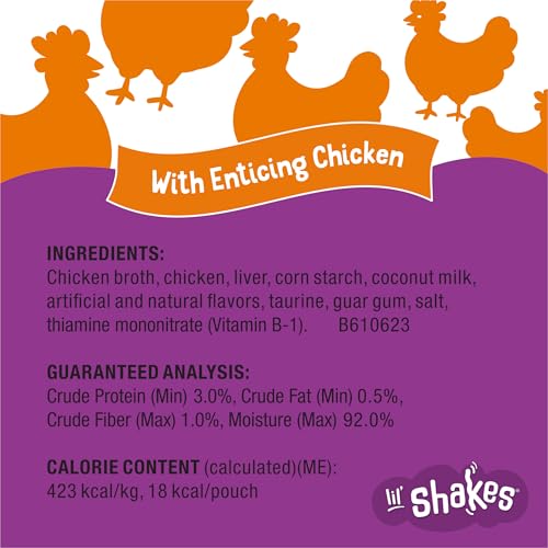 Purina Friskies Pureed Cat Food Topper, Lil’ Shakes With Enticing Chicken Lickable Cat Treats - (Pack of 16) 1 - view 7
