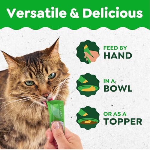 Greenies Feline Smart Purees Skin & Fur Health Lickable Cat Treats with Real Salmon, 0.49 oz. Tubes, 20 Count - view 5