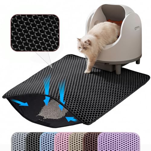 Cat Litter Mat, 24x18 Inches Large Double Layer Honeycomb Cat Litter Trapping Mat, Non Slip Waterproof Urine P - view 2