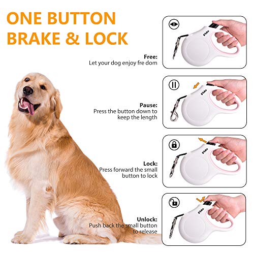 Fida Retractable Dog Leash for Small Breed up to 26 lbs, 16 ft Pet Walking Leash with Dispenser and Poop Bags, - view 5
