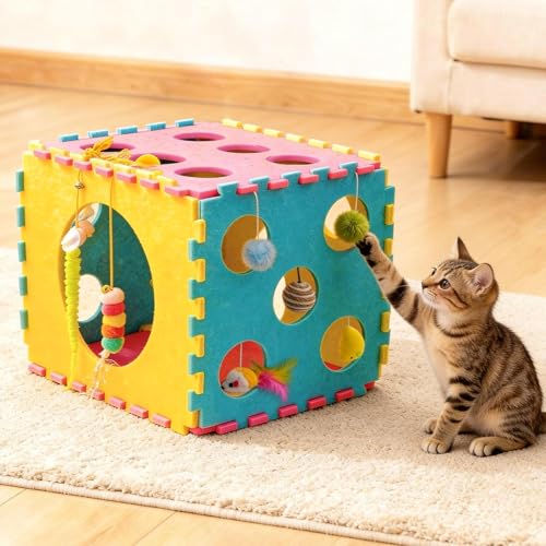 41 Pcs Interactive Cat Toys for Indoor Cats, Kitten Toys with Soft Pillow, Catnip Toys, Chew Rope, Feather Wan - view 5