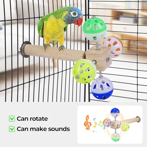 Bird Stand Perch Toy with Rotating Balls, Bird Toys for Parakeets, Ideal for Parakeets, Cockatiels & Lovebirds - view 4