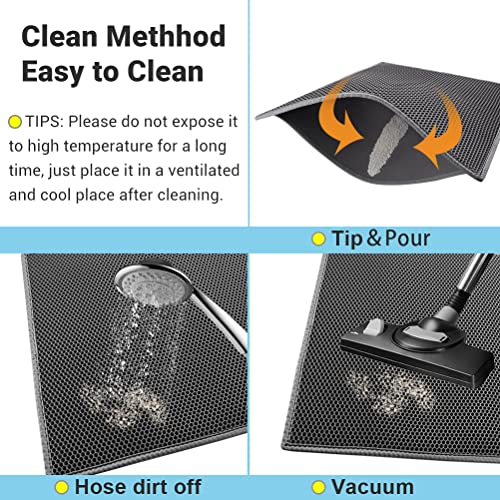 Pieviev Cat Litter Mat Double Layer Waterproof Urine Proof Trapping Mat 1 Pack (Gray, 24x15 Inch (Pack of 1)) - view 6
