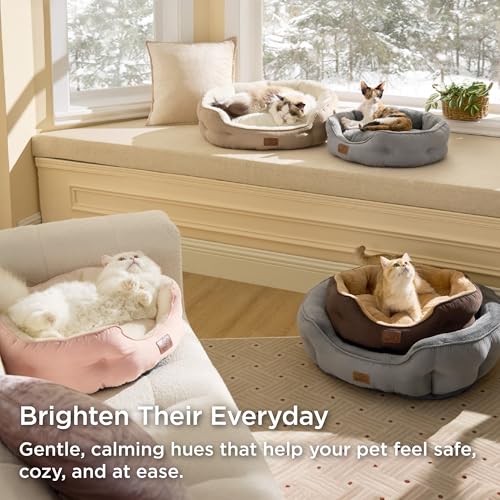 Bedsure Dog Beds for Small Dogs - Round Cat Beds for Indoor Cats, Washable Pet Bed for Puppy and Kitten with S - view 4