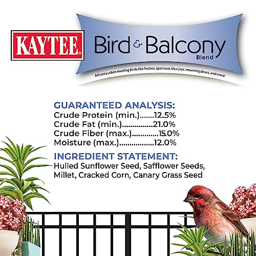 Kaytee Bird & Balcony Wild Bird Food No Mess Seed Blend for City Dwelling Birds Like Finches, Sparrows, Mourni - view 5