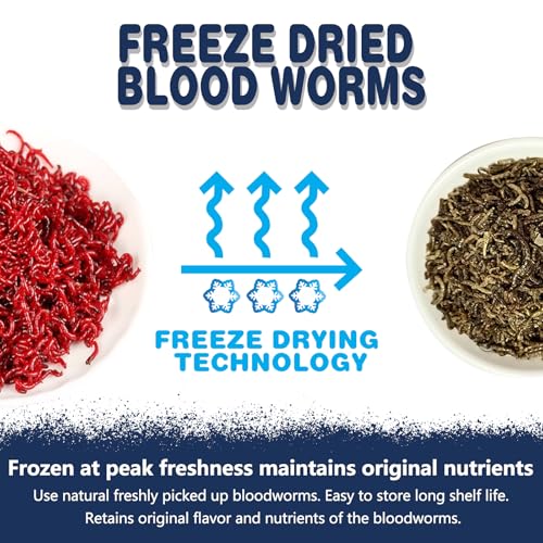 JADINGSFRAM Blood Worms Fish Food 3.5 oz, Freeze Dried Bloodworms for Fish, Bloodworms Fish Food for Freshwate - view 4
