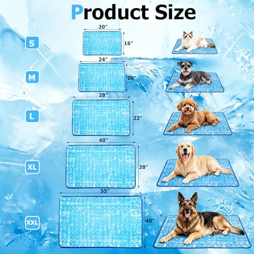 Dog Cooling Mat, Large Cooling Pad for Dogs Cats, Portable Self Cooling Dog Bed Cooling Blanket, 40" x 28" Was - view 8