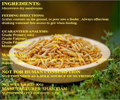 Classic Flock 5lb Dried mealworms - High Protein, Pure Natural, Delicious - Ideal for Chickens, Birds, Ducks,  - view 3