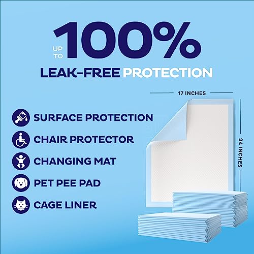 Chucks Pads Disposable [50-Pack] Underpads 17"x 24" - Pee Pads for Dog, Puppy - Diaper Changing Table Pad for  - view 3