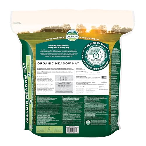 Oxbow Organic Meadow Hay, Guinea Pig & Rabbit Hay, Small Pet Bunny Supplies, All Natural Grass for Guinea Pig, - view 3