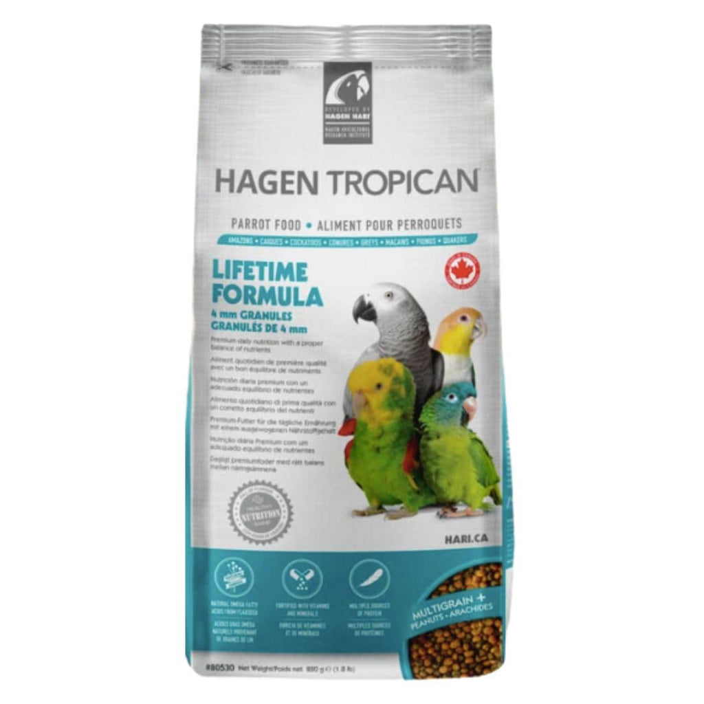 HARI Tropican Bird Food, Hagen Parrot Food with Peanuts & Sunflower Seeds, Maintenance Parrot Granules, Lifeti
