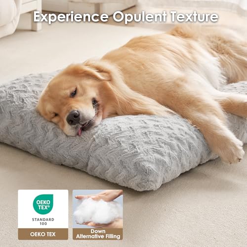 EHEYCIGA Washable Large Dog Bed for Crate 35x23 Inch, Reversible Kennel Pad for Dogs Weight Up to 45 lbs, Plus - view 4