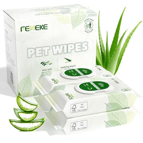 Unscented Dog Wipes & Cat Wipes (4x50 Packs) | Hypoallergenic, pH Balanced for Paws, Body, Eyes & Ears Groomin - view 2
