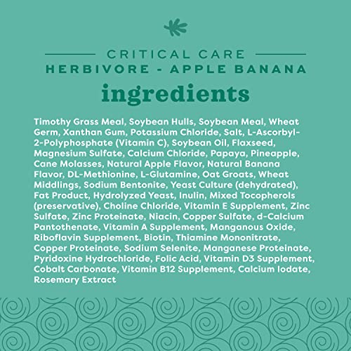 Oxbow Critical Care Herbivore, Emergency Guinea Pig Food, Rabbit Food for Recovery, Natural Apple Banana Flavo - view 7