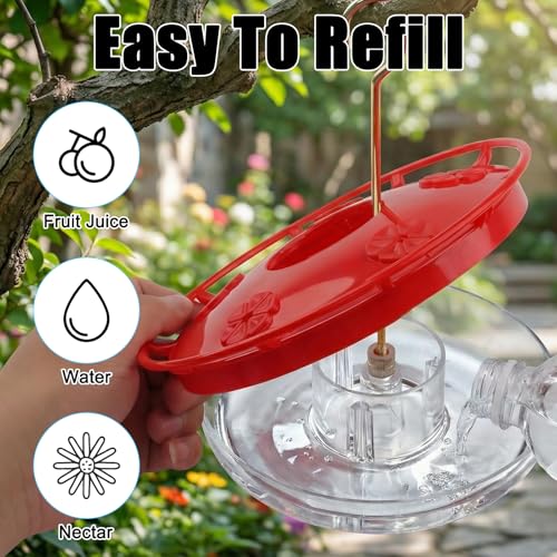 FEED GARDEN Hummingbird Feeders for Outdoors, 2 Pack 16oz Leak-Proof Dish-Style Nectar Feeder Built-in Ant Moa - view 4