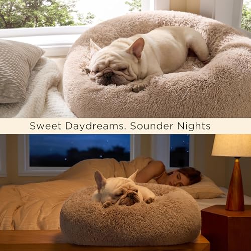 Bedsure Calming Dog Bed Medium Size Dog - Donut Washable Medium Pet Bed, 30 inches Anti-Slip Round Fluffy Plus - view 5