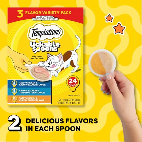 Temptations Lickable Spoons, Soft Lickable Cat Treats, Adult Wet Cat Treats, Variety Pack, 24 Spoons - view 4
