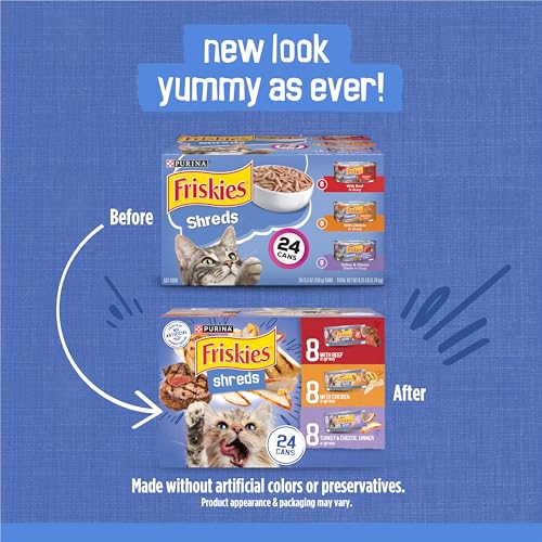Purina Friskies Gravy Wet Cat Food Variety Pack, Shreds With Beef, With Chicken, and Turkey and Cheese Dinner  - view 3