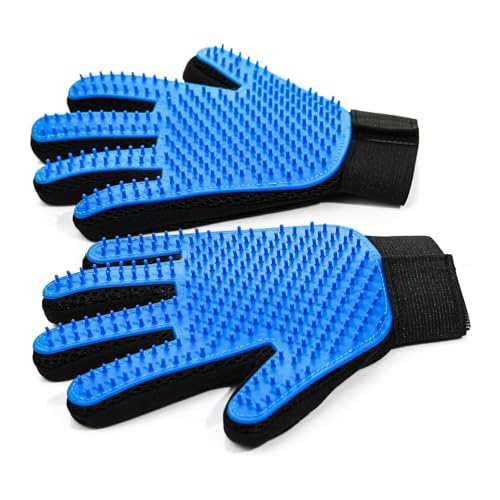 NVNAN Pet Hair Removal Glove for Dogs & Cats, 2-in-1 Deshedding Brush & Massage Mitt - Grooming Gloves for She - view 2