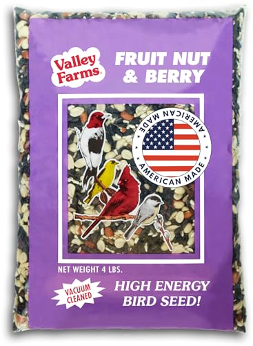 Valley Farms Fruit Nut & Berry (4 LB) Wild Bird Food Outside Feeders, Bird Seed with Dried Fruit, Peanuts, Sun - view 2