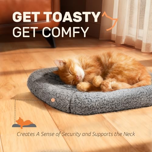 Mora Pets Self Warming Cat Bed Self Heating Pet Pad with Bolster and Foam Washable Removable Cover Non Slip Th - view 7