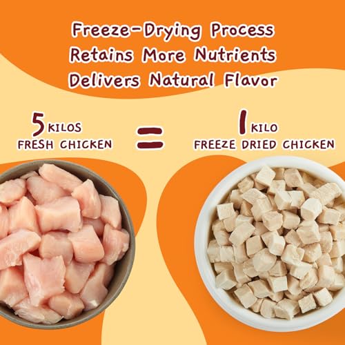 Jungle Calling Freeze Dried Chicken Cat & Dog Treats, Single Ingredient Chicken Bites for Cats & Dogs, High Pr - view 7