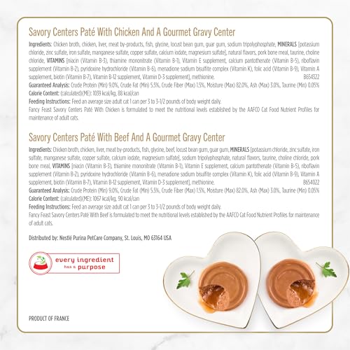Purina Fancy Feast Savory Centers Wet Cat Food Pate Variety Pack With Chicken, Salmon, Beef, and Tuna Pate wit - view 6