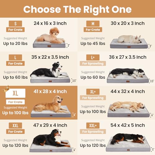 OhGeni Orthopedic Waterproof Dog Bed for Large Dogs, Machine-Washable Removable Cover in Easy-Clean Fabric, Hi - view 4