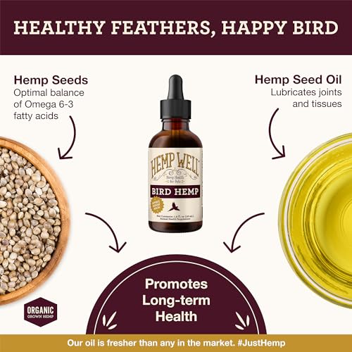 Organic Hemp Well Bird Hemp Oil – 2 Ounces. Parrot, Parakeet, Cockatiel and All Birds for Supporting Health, F - view 4