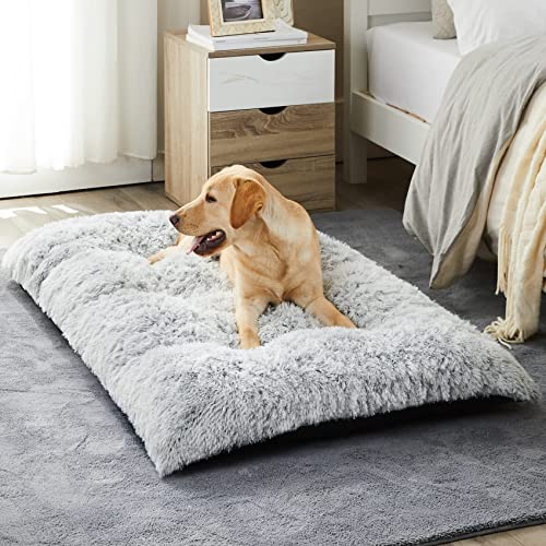 BFPETHOME Dog Beds for Large Dogs, Plush Dog Crate Bed Fluffy Cozy Kennel Pad for Sleeping &Ease Anxiety, Wash - view 2