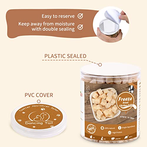 Dancing Tail Freeze Dried Raw Cat and Dog Treats, Healthy Limited Ingredient Chicken Cube Weight Control Train - view 8