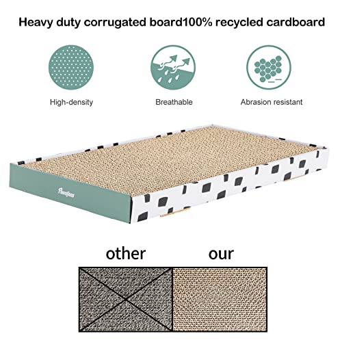PAWSFANS Cat Scratcher Cardboard Scratch Pad with Box Durable Corrugate Scratching Board Kitty Sofa Lounge Bed - view 6