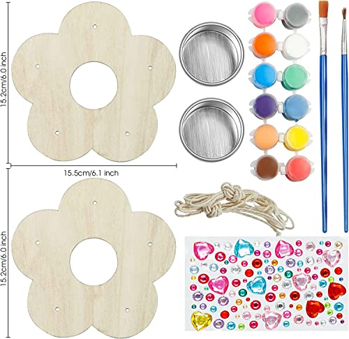 Gooidea Kids Arts and Crafts Bird Feeders for Outside, 2-Pack DIY Wooden Paint Kits Spring Outdoor Toys Holida - view 3